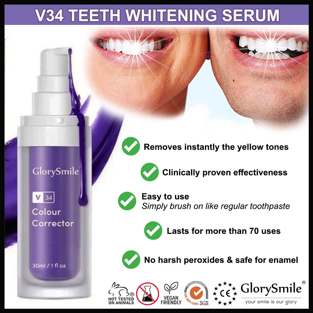 GlorySmile Colour Corrector V34– Le secret violet pour un sourire éclatant instantanément