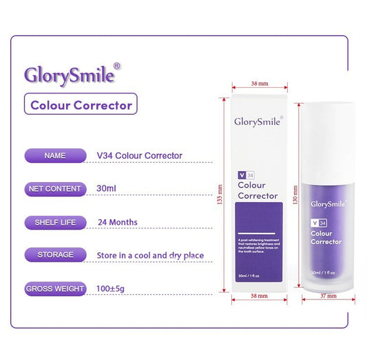 GlorySmile Colour Corrector V34– Le secret violet pour un sourire éclatant instantanément