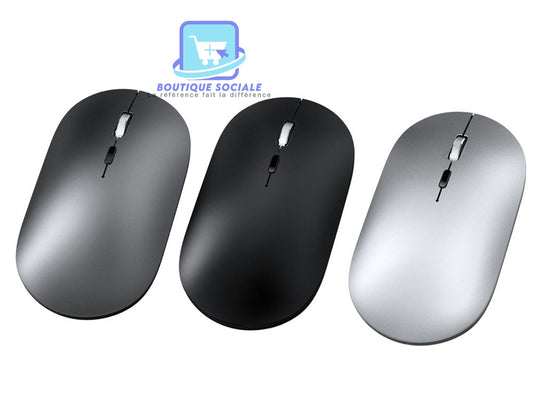 Souris Sans Fil & Bluetooth RechargeableSouris Sans Fil Rechargeable Bluetooth – Silencieuse, Ergonomique, Multi-Appareils