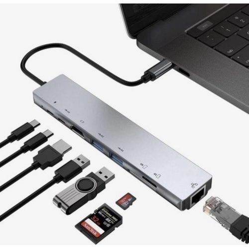 🔌 Adaptateur 8 en 1 🚀 Travaillez plus vite, connectez plus !