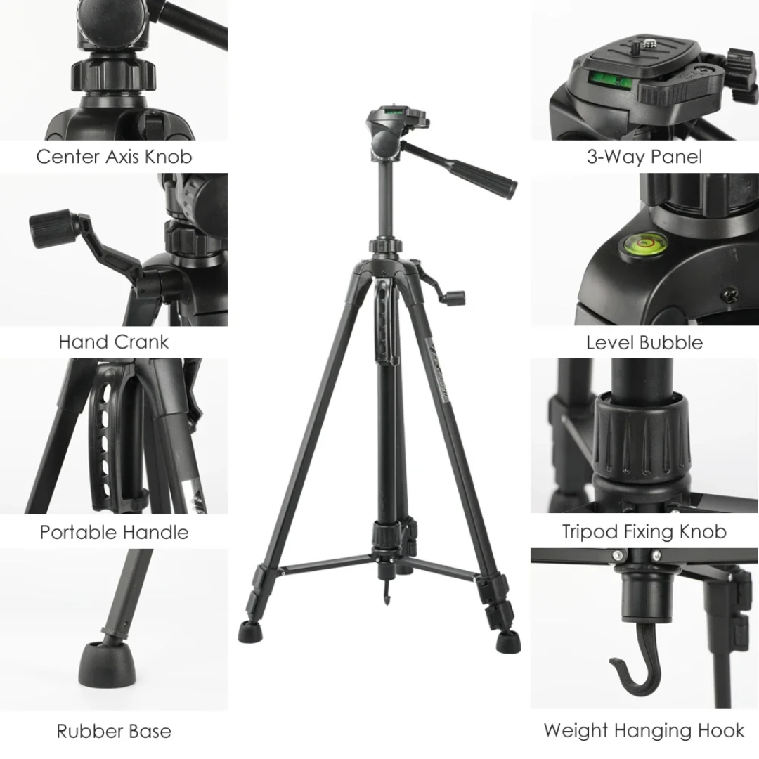 Trépied Professionnel Weifeng WT-3520 pour Appareil Photo Reflex, Caméra Numérique, Android & iPhone
