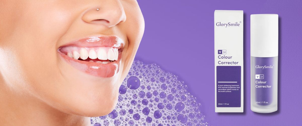 GlorySmile Colour Corrector V34– Le secret violet pour un sourire éclatant instantanément